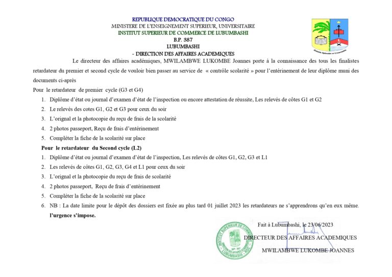Contrôle scolarité
